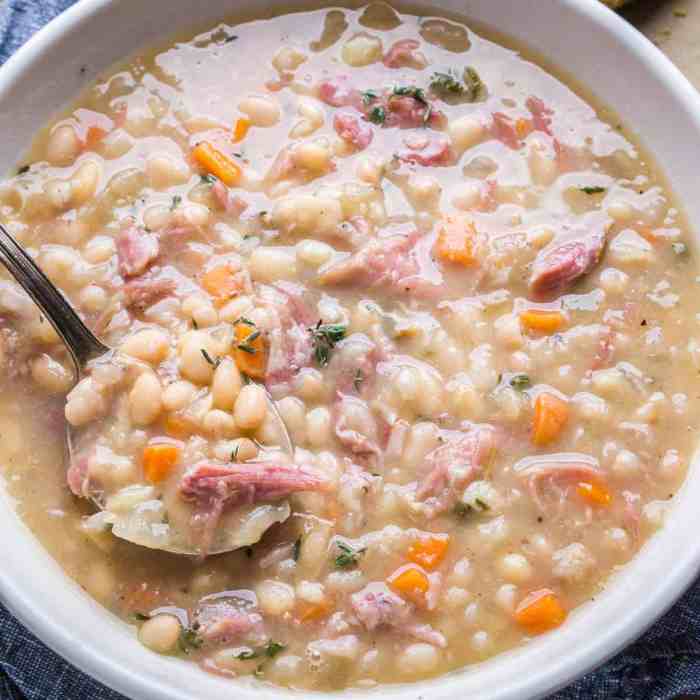 Ham soup bean bone cauliflower tasteandtellblog cooker slow