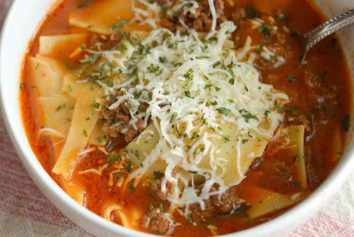 Slow cooker lasagna soup recipe